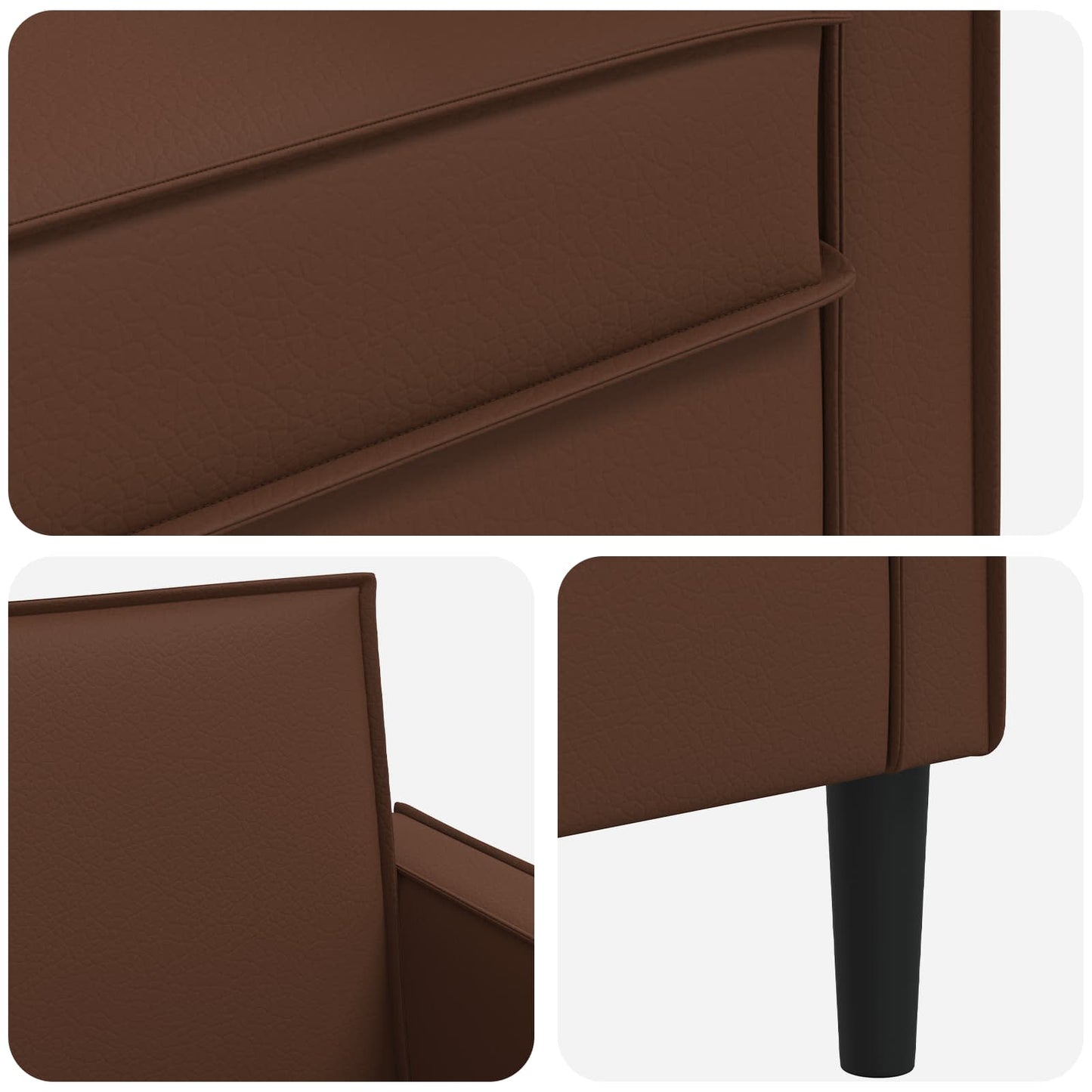 XL Armchair Brown Faux Leather