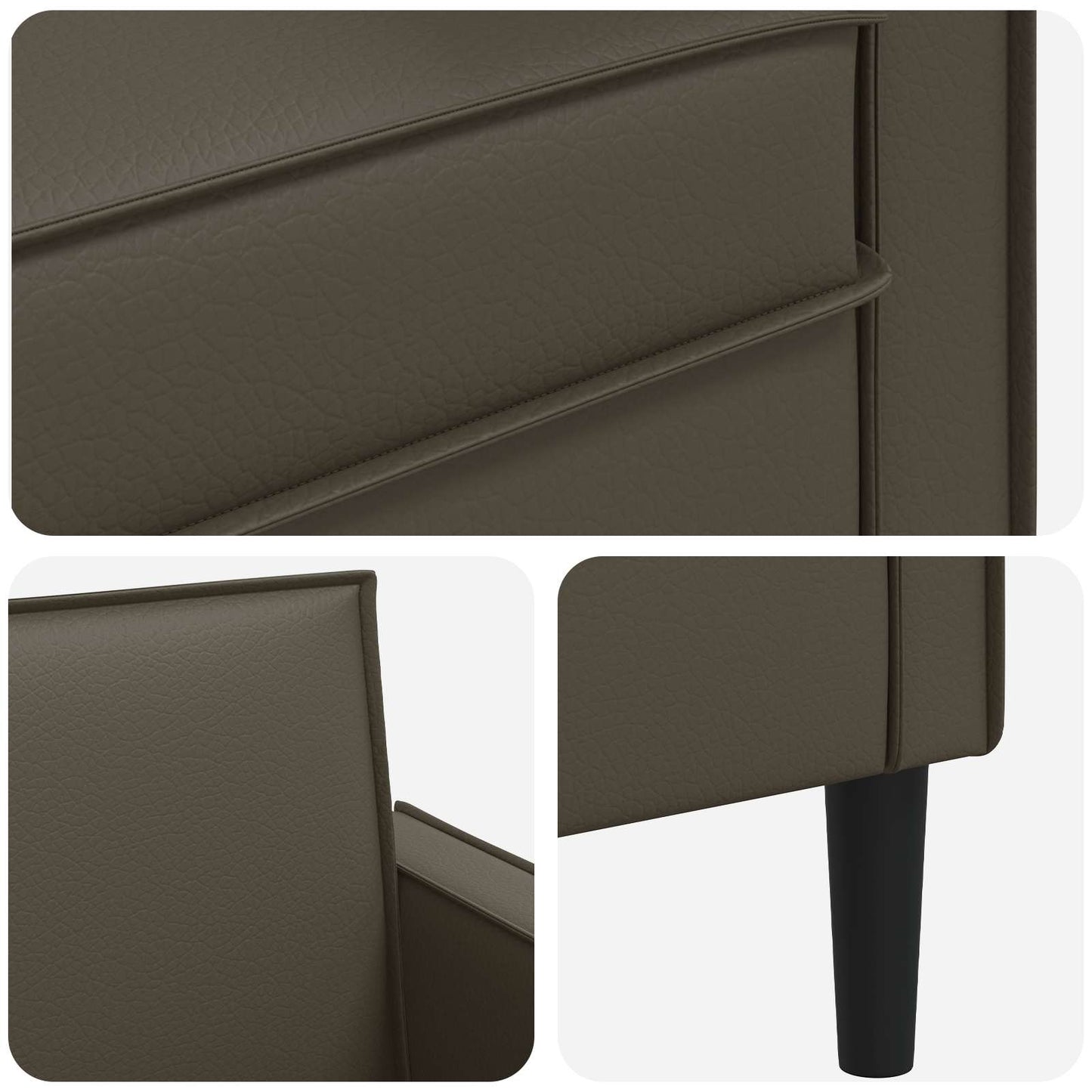 XL Armchair Brown Faux Leather