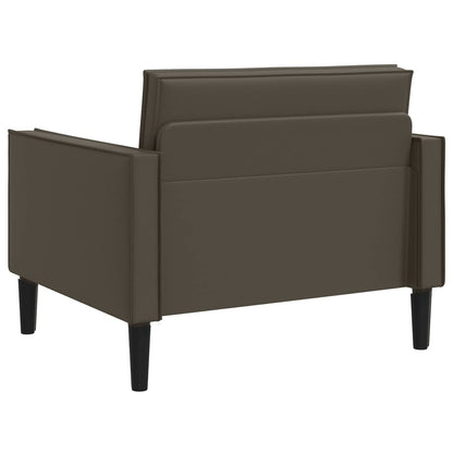 XL Armchair Brown Faux Leather