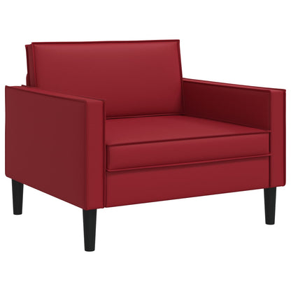 XL Armchair Burgundy Faux Leather