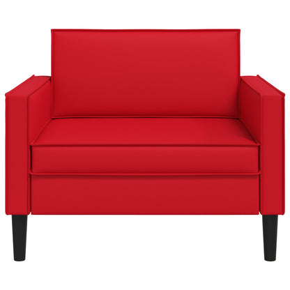 XL Armchair Red Faux Leather