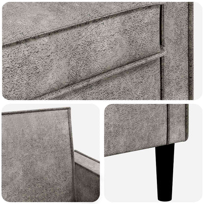 XL Armchair Light Grey Faux Suede Leather