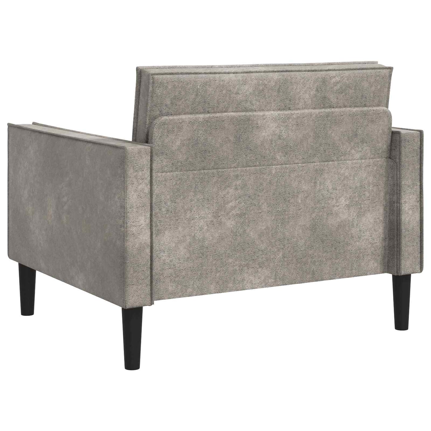 XL Armchair Light Grey Faux Suede Leather