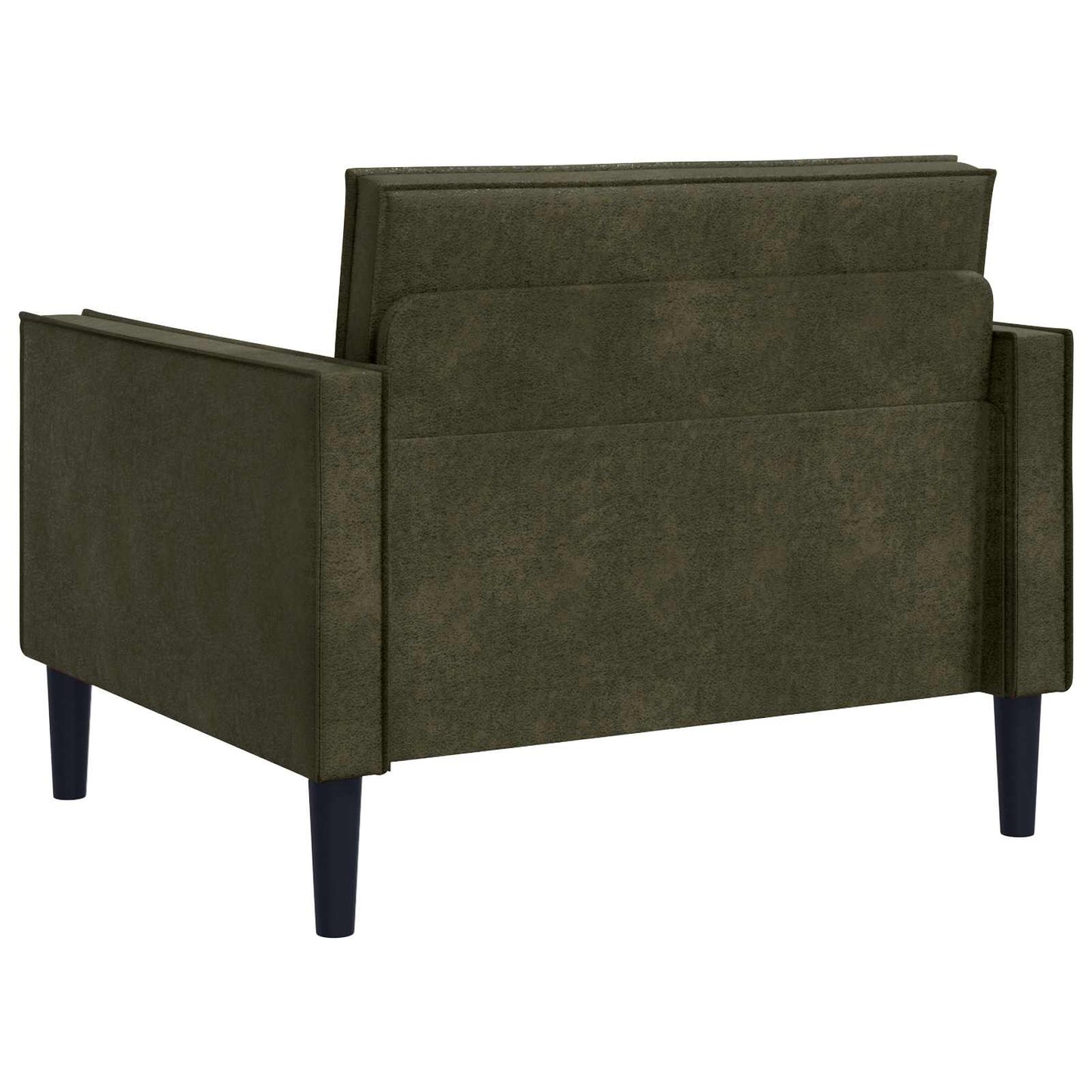 XL Armchair Army Green Faux Suede Leather