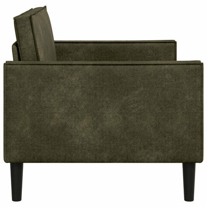 XL Armchair Army Green Faux Suede Leather