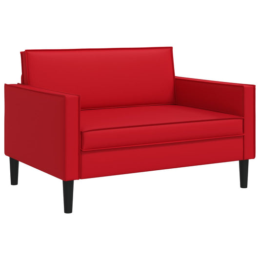 XXL Armchair Red Faux Leather