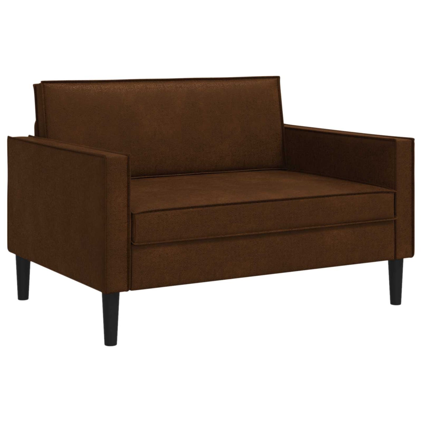XXL Armchair Brown Faux Suede Leather