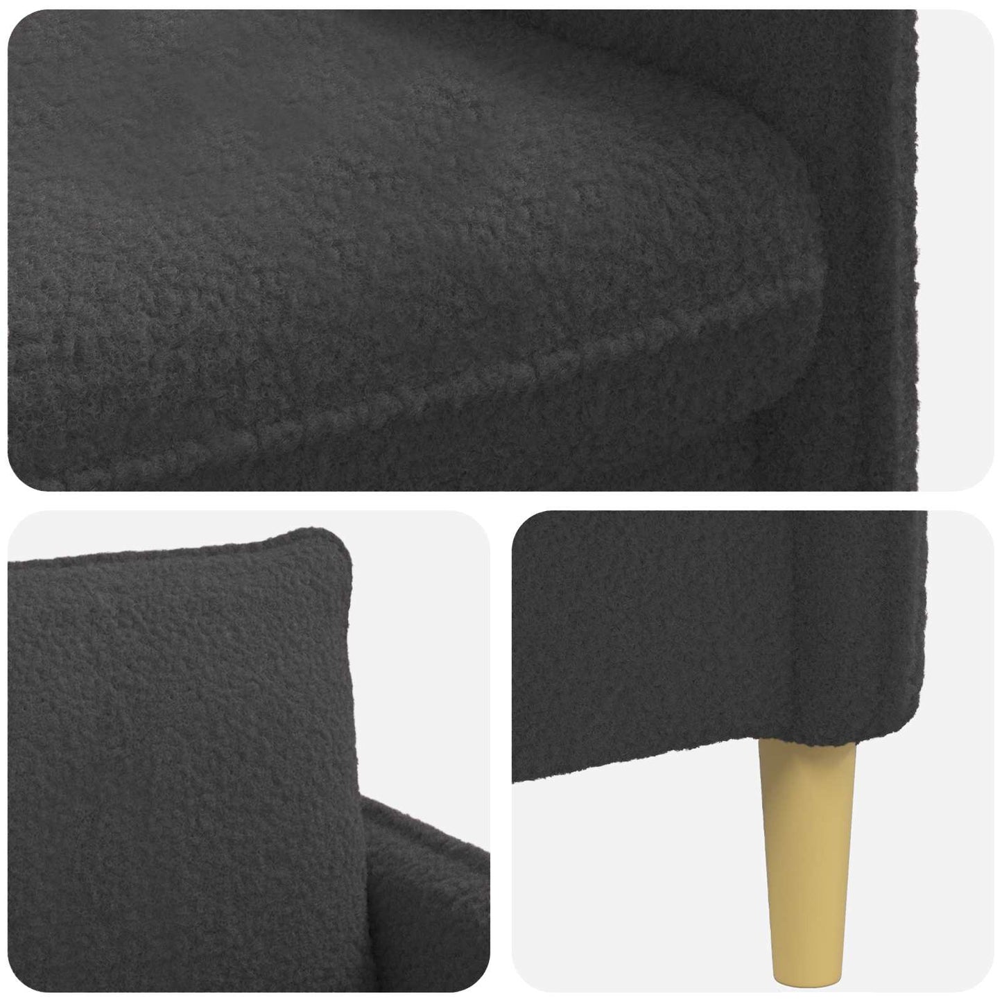 XL Armchair Dark Grey Bouclé