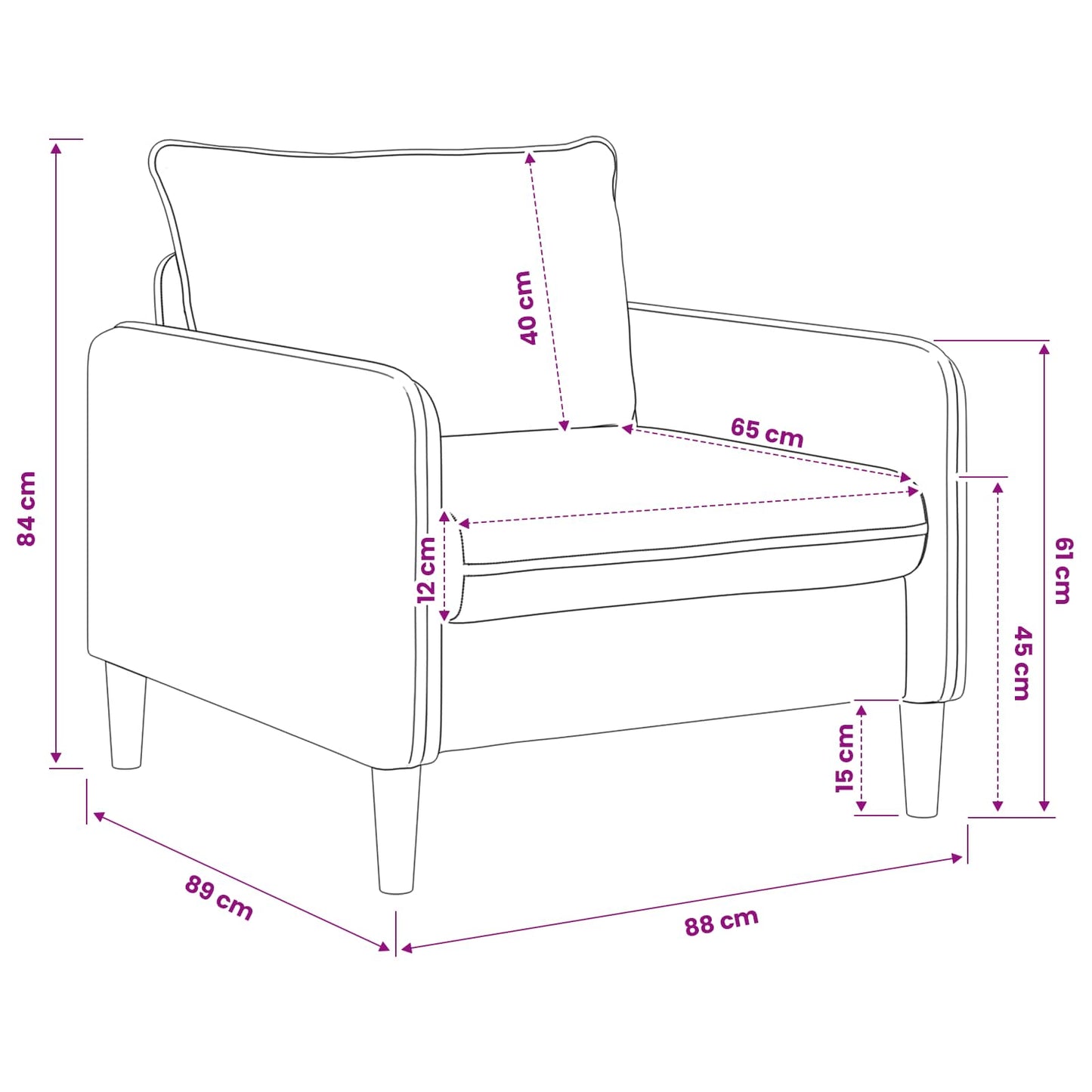 XL Armchair Beige Bouclé