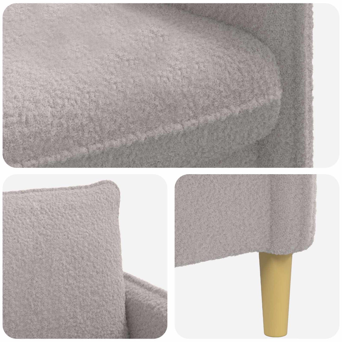 XXL Armchair Light Grey Bouclé
