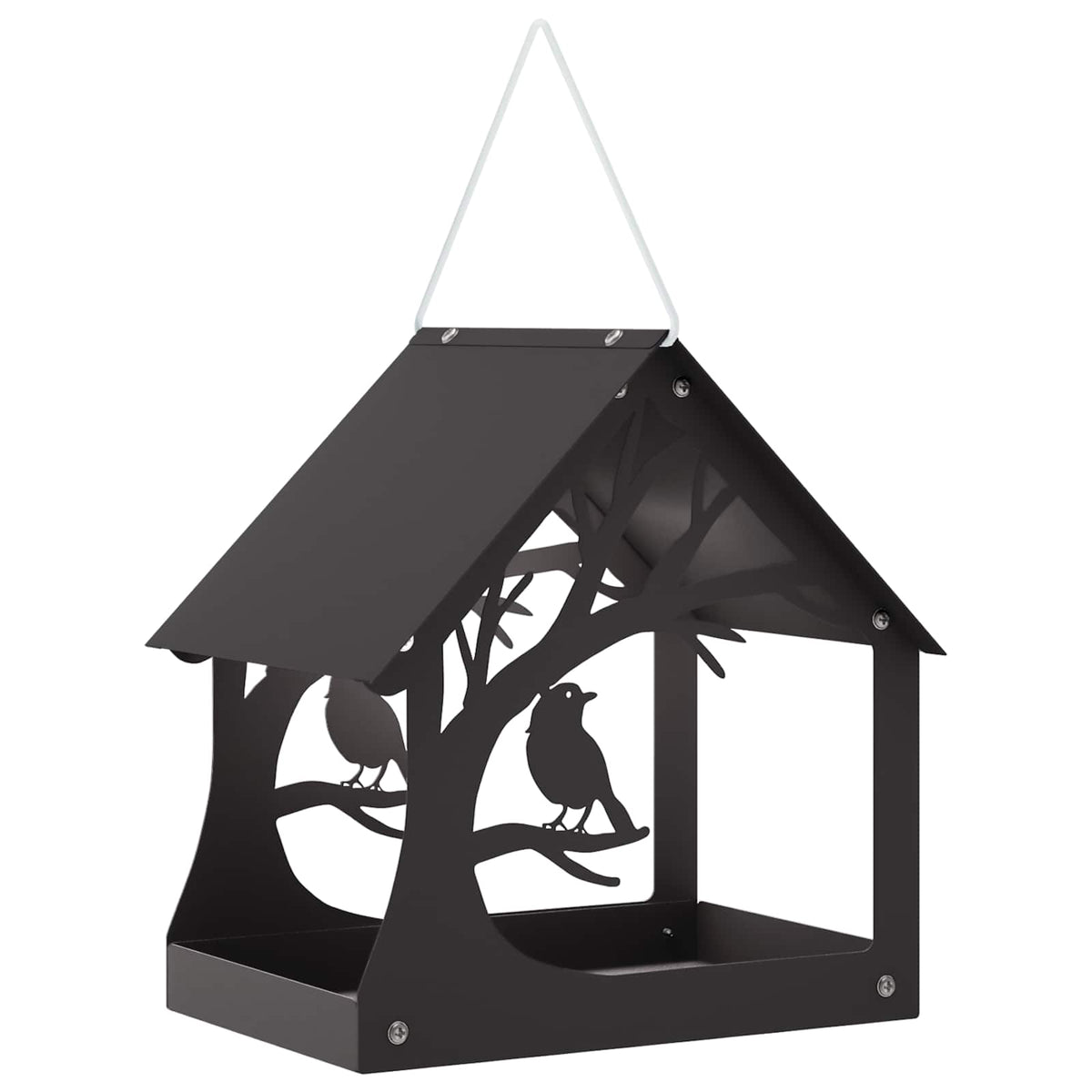 Hanging Bird Feeder Steel Black