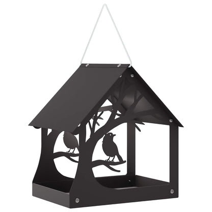 Hanging Bird Feeder Steel Black