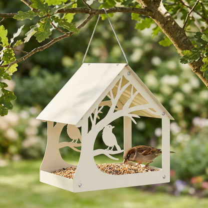 Hanging Bird Feeder Steel White