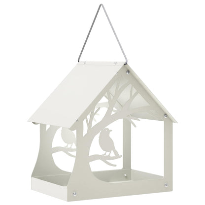 Hanging Bird Feeder Steel White
