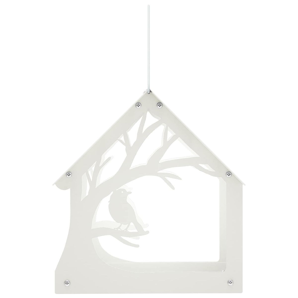 Hanging Bird Feeder Steel White
