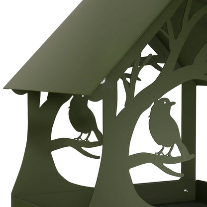 Hanging Bird Feeder Steel Olive Green