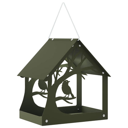 Hanging Bird Feeder Steel Olive Green