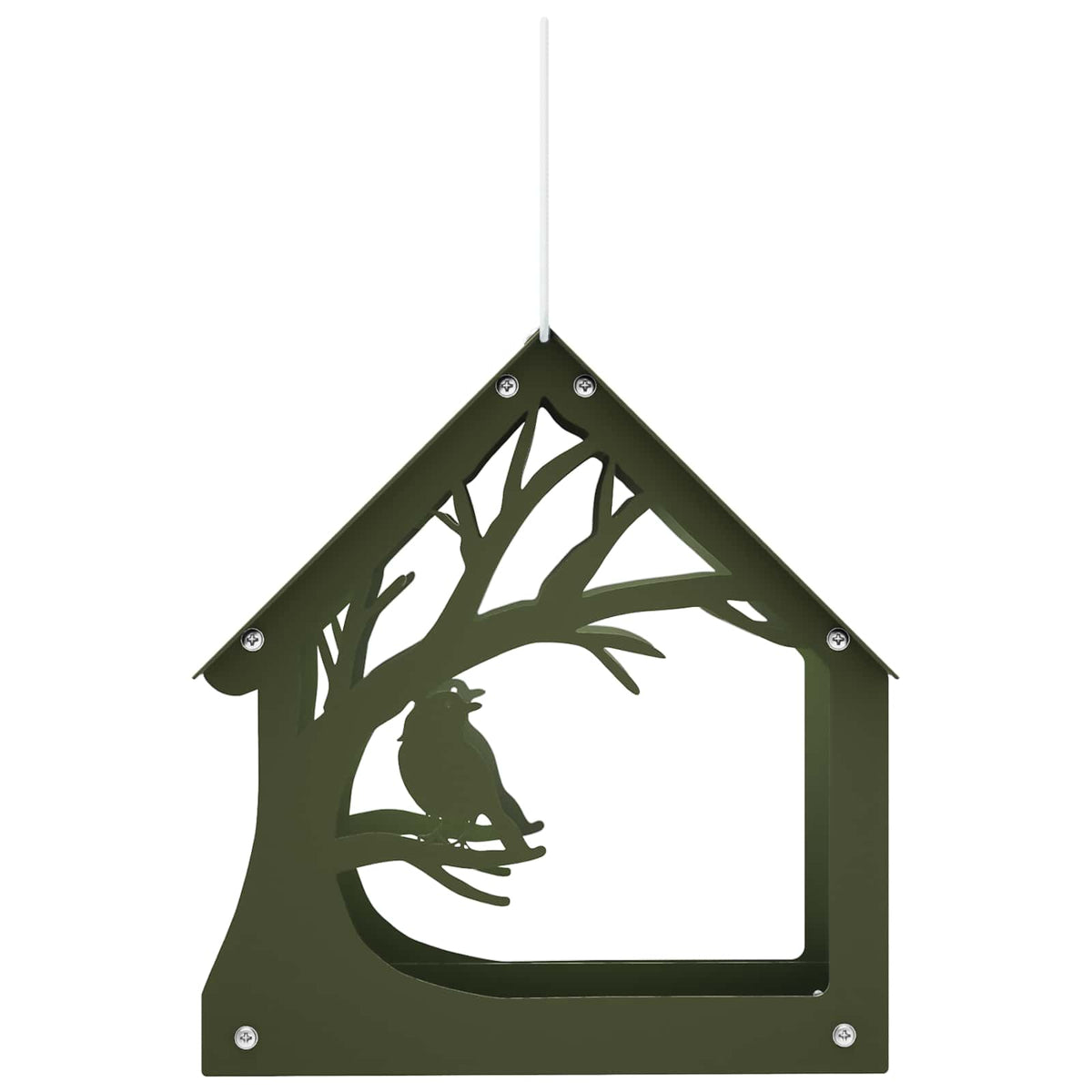 Hanging Bird Feeder Steel Olive Green