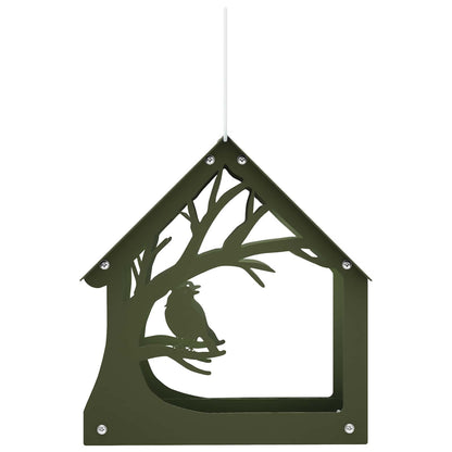 Hanging Bird Feeder Steel Olive Green