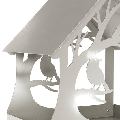 Hanging Bird Feeder Stainless Steel Silver