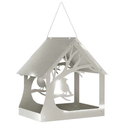 Hanging Bird Feeder Stainless Steel Silver