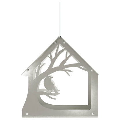 Hanging Bird Feeder Stainless Steel Silver