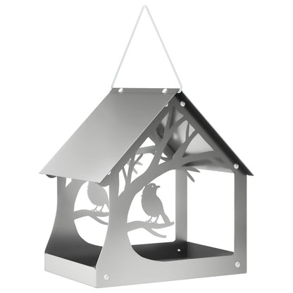 Hanging Bird Feeder Galvanised Steel Silver