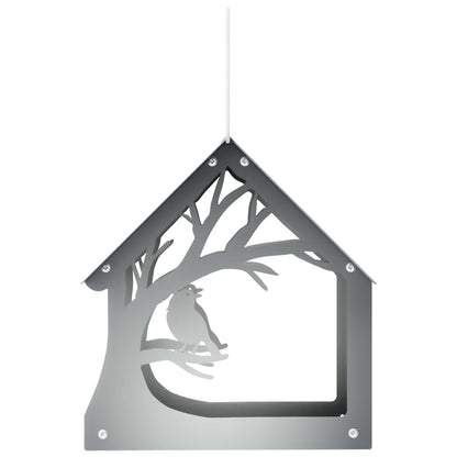 Hanging Bird Feeder Galvanised Steel Silver