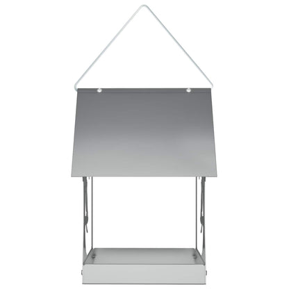 Hanging Bird Feeder Galvanised Steel Silver
