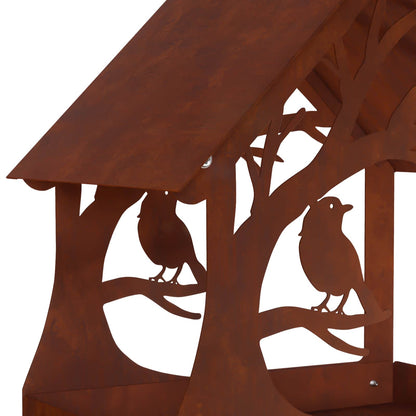 Hanging Bird Feeder Weathering Steel Rusty