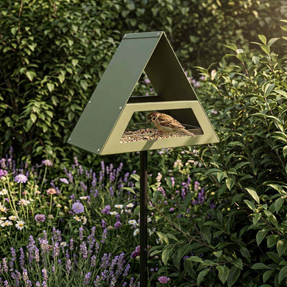 Bird Feeder Steel Olive Green