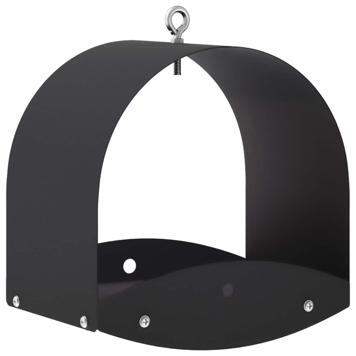 Hanging Bird Feeder Steel Black