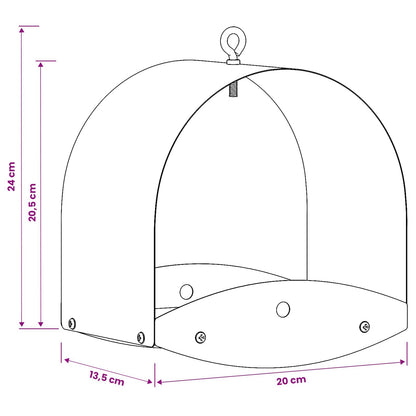 Hanging Bird Feeder Steel Black