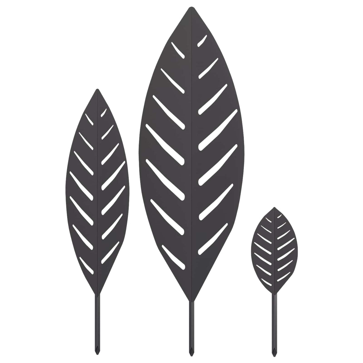 Garden Stake 3 pcs 116.5 x 35 x 3 cm Black Steel