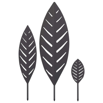 Garden Stake 3 pcs 116.5 x 35 x 3 cm Black Steel