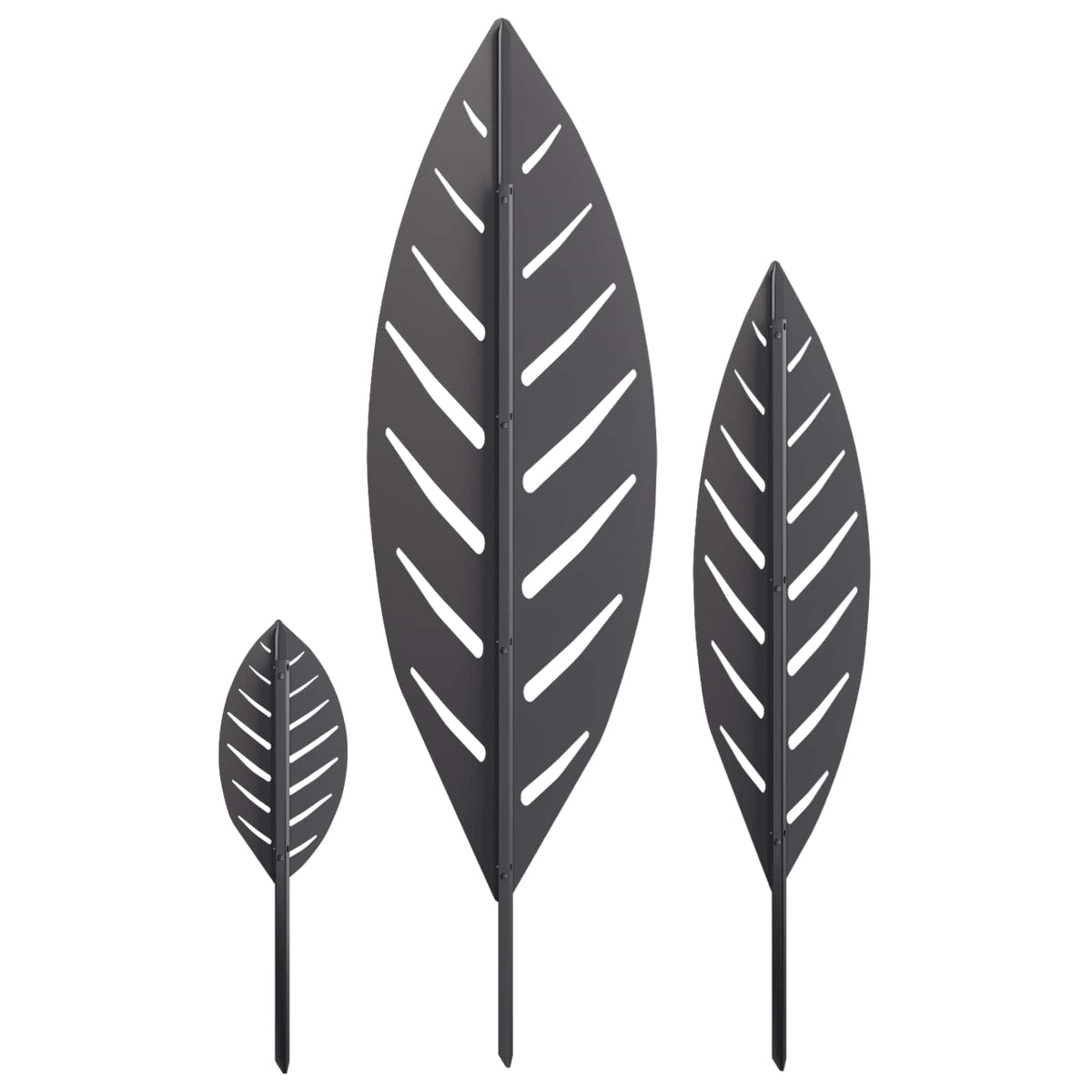 Garden Stake 3 pcs 116.5 x 35 x 3 cm Black Steel
