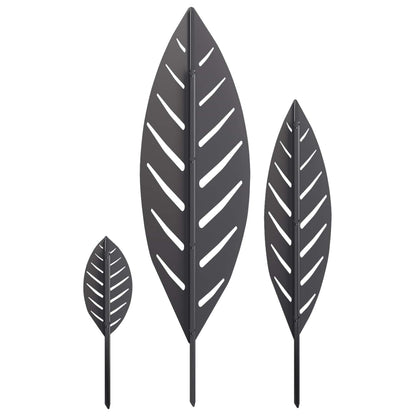 Garden Stake 3 pcs 116.5 x 35 x 3 cm Black Steel