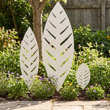 Garden Stake 3 pcs 116.5 x 35 x 3 cm White Steel