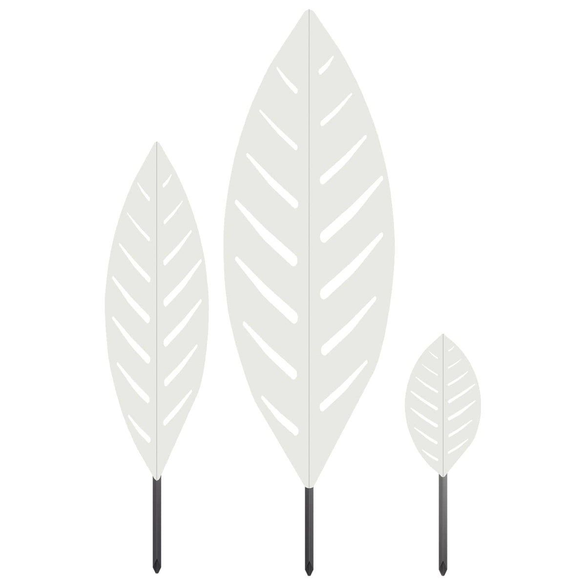Garden Stake 3 pcs 116.5 x 35 x 3 cm White Steel