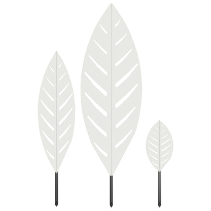 Garden Stake 3 pcs 116.5 x 35 x 3 cm White Steel
