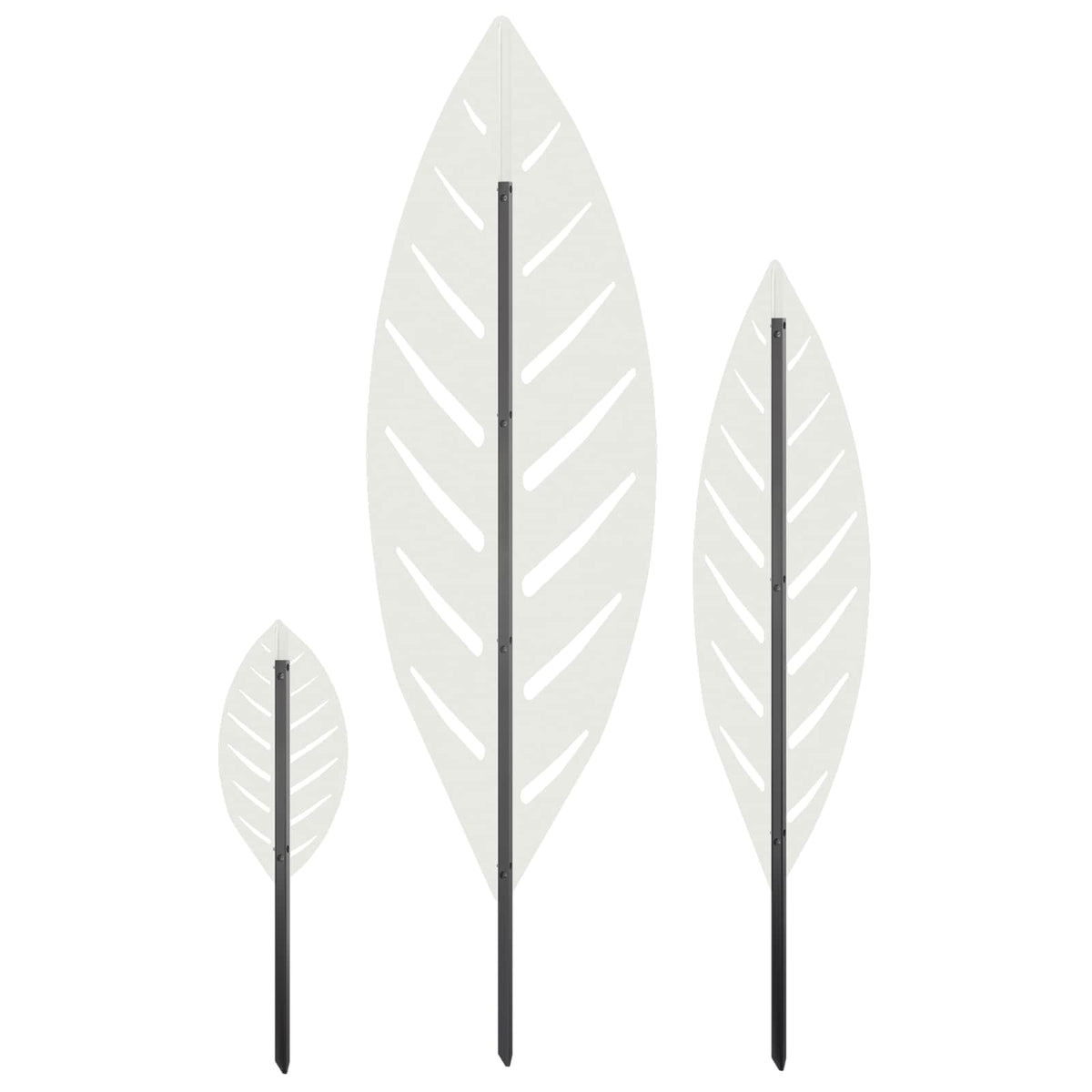 Garden Stake 3 pcs 116.5 x 35 x 3 cm White Steel