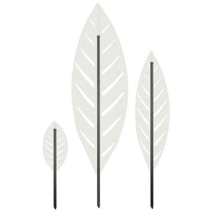 Garden Stake 3 pcs 116.5 x 35 x 3 cm White Steel