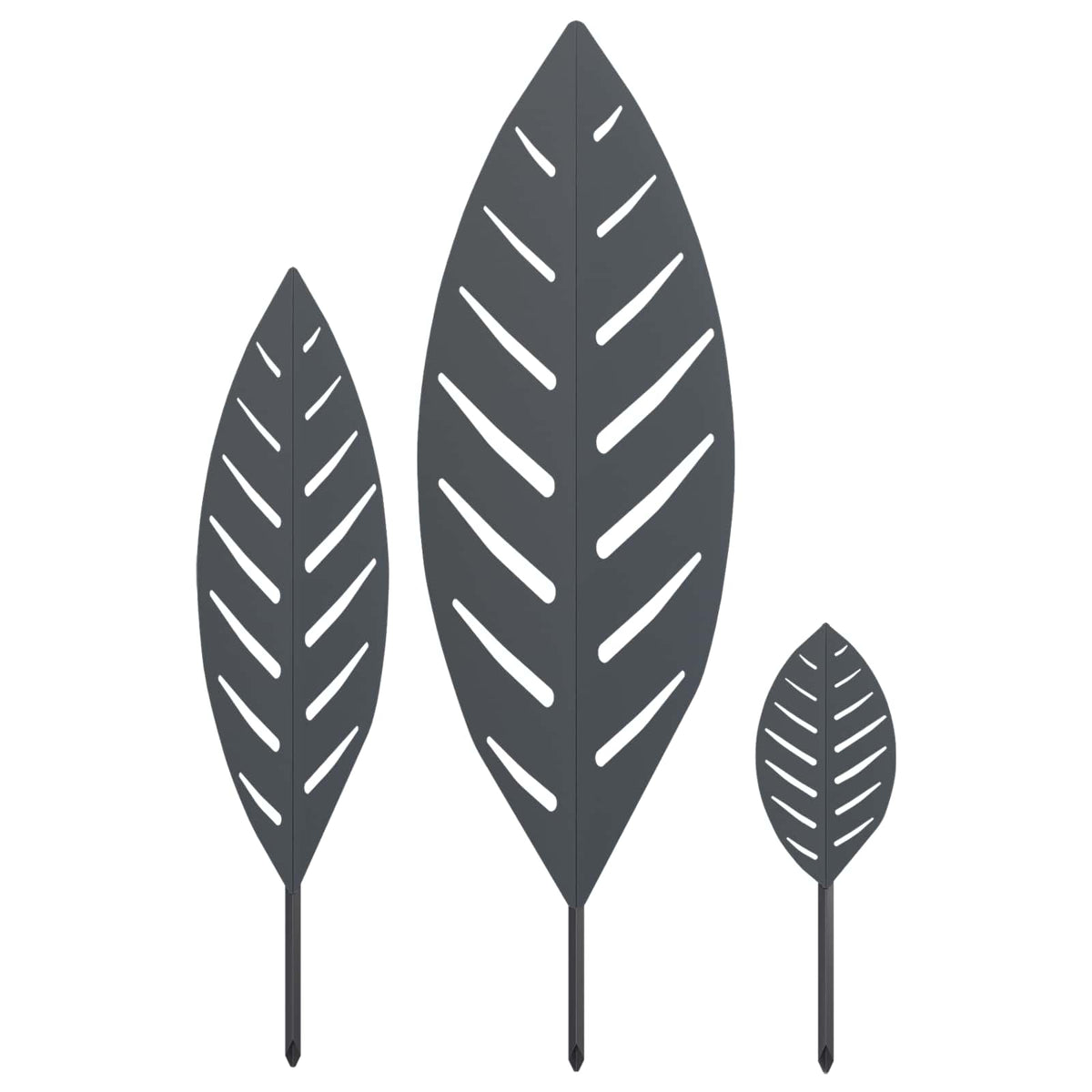 Garden Stake 3 pcs 116.5 x 35 x 3 cm Anthracite Steel