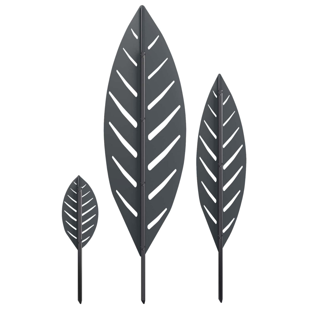 Garden Stake 3 pcs 116.5 x 35 x 3 cm Anthracite Steel