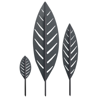 Garden Stake 3 pcs 116.5 x 35 x 3 cm Anthracite Steel