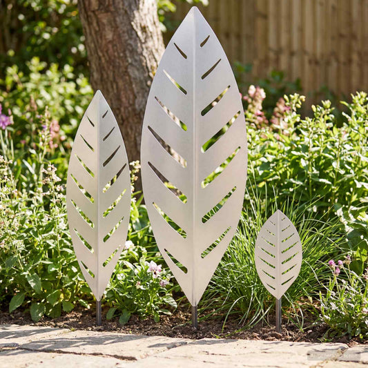 Garden Stake 3 pcs 116.5 x 35 x 3 cm Galvanised Steel Silver
