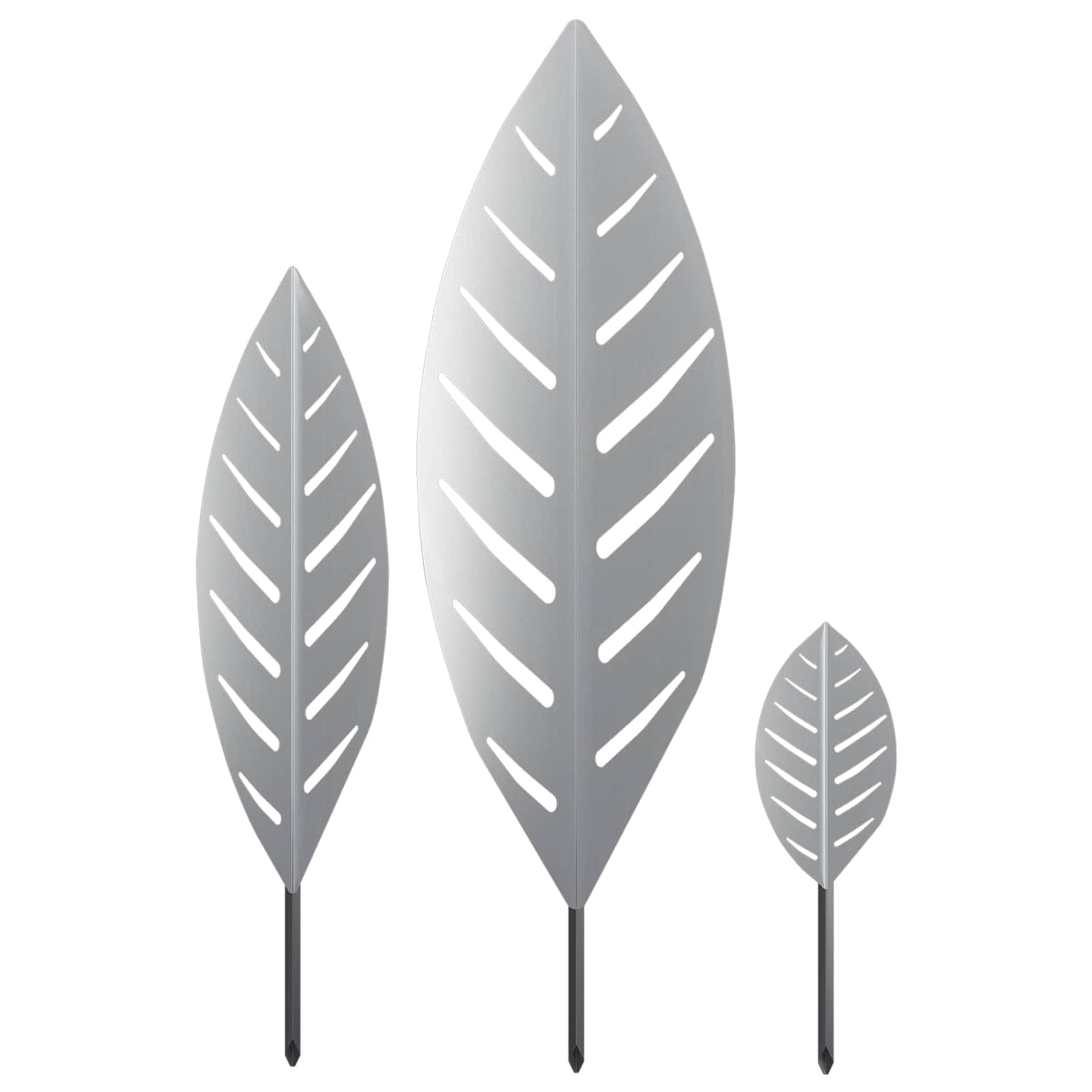 Garden Stake 3 pcs 116.5 x 35 x 3 cm Galvanised Steel Silver