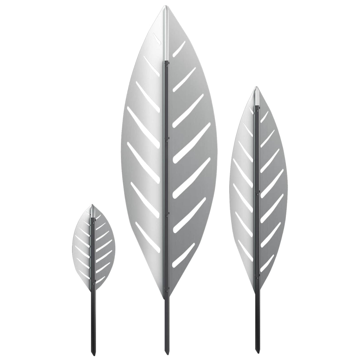 Garden Stake 3 pcs 116.5 x 35 x 3 cm Galvanised Steel Silver