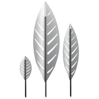 Garden Stake 3 pcs 116.5 x 35 x 3 cm Galvanised Steel Silver