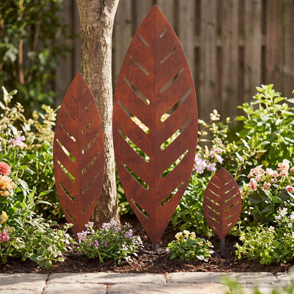 Garden Stake 3 pcs 116.5 x 35 x 3 cm Rusty Weathering Steel